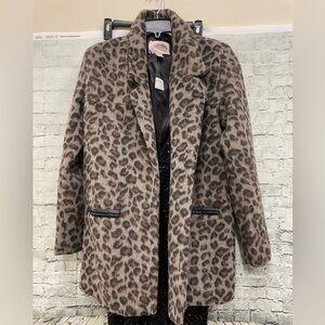 Leopard print coat jacket Sz XS nwt